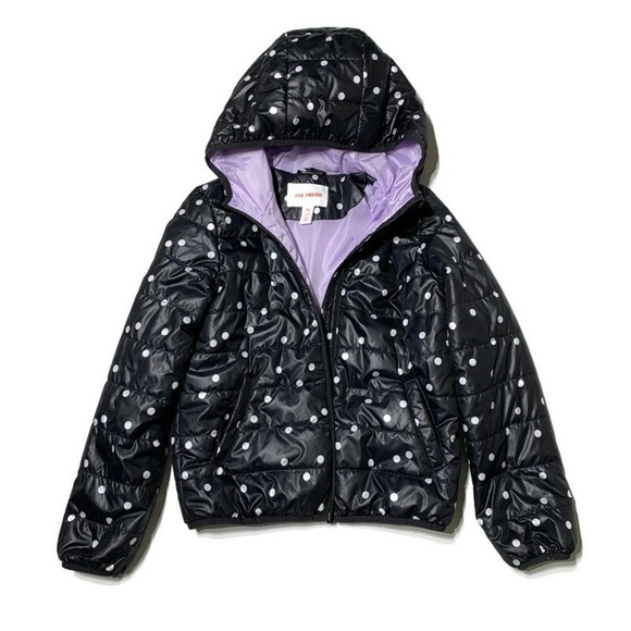 Joe fresh girls 10-12Y polka dot hooded puffer jacket - Picture 1 of 6